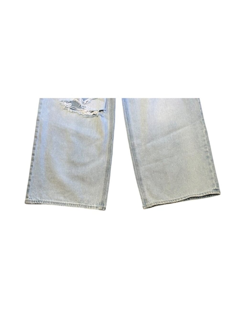 American Eagle AE High-Rise Baggy Wide Leg Ankle Rips Holes Strigid Jeans Size 6 - Picture 3 of 10
